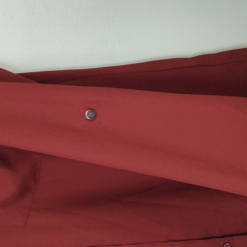 Apt.9 Burnt Orange Red Button Up Long Sleeve Dres… - image 7